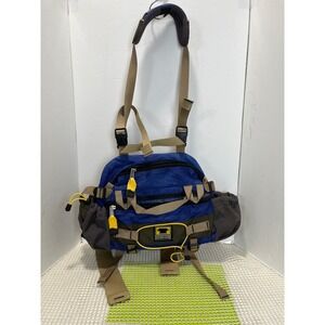 Mountainsmith Day Lumbar Pack Blue Tan Hiking Waist Bag w/ Strap*light stn good